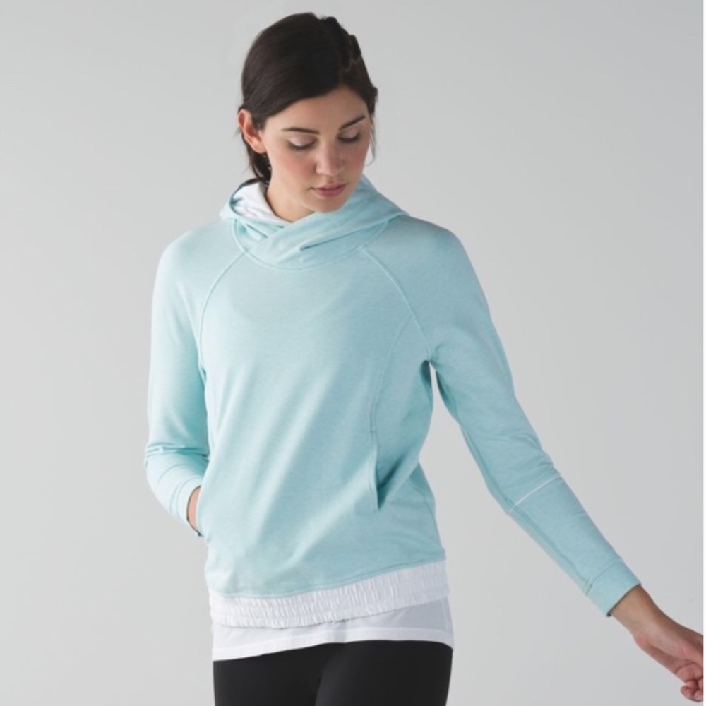 Lululemon All Good Pullover Tranquil Blue Kangaroo